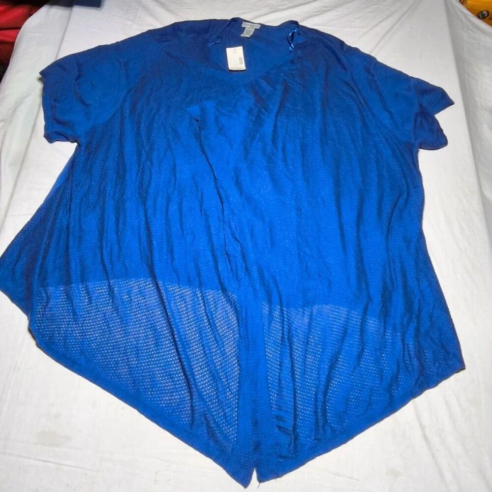 Catherines Royal Blue Open Front Cardigan 5X NWT